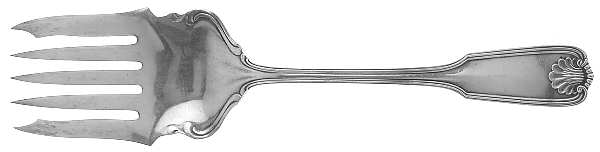 Benjamin Franklin (Sterling, 1904, T-Lion, No Mono) Large Solid Fish Serving Fork