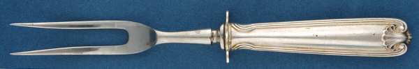 Benjamin Franklin (Sterling, 1904, T-Lion, No Mono) Small Steak Carving Fork with Stainless Prongs
