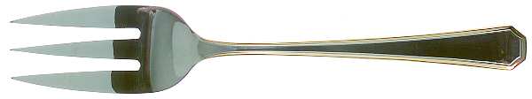 Beacon Hill (Stainless, Gold Accent) Medium Solid Cold Meat Serving Fork