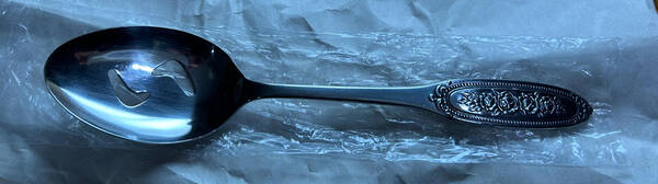 Beaded Rose (Stainless) Pierced Tablespoon (Serving Spoon)