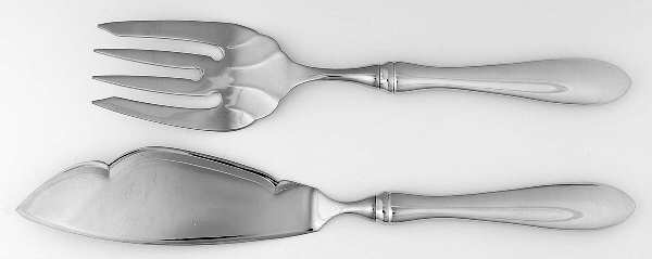Boston Antique (Stainless, Glossy) 2 Piece Large Solid Fish Serving Set