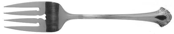 Boston Chippendale (Silverplate-1987) Small Solid Cold Meat Serving Fork by Towle Silver