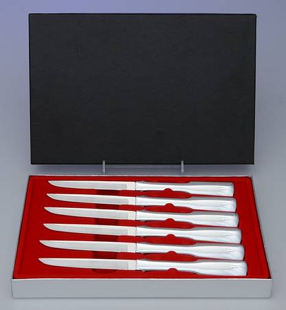 Byfield (Stainless-Cutlery) (Set of 6) Individual Steak Knives & Case