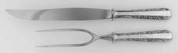 Candlelight (Sterling, 1934, No Monos) 2pc Large Roast Carving Set-Stnl w/Sterling Guard