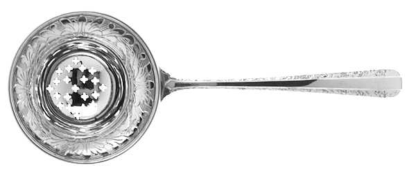 Candlelight (Sterling, 1934, No Monos) Individual Overcup Tea Strainer with Silverplate Bowl