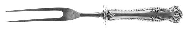 Canterbury (Sterling, 1893) Small Steak Carving Fork with Stainless Prongs