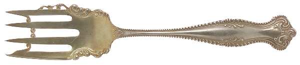 Canterbury (Sterling, 1893) Large Solid Cold Meat Serving Fork by Towle Silver