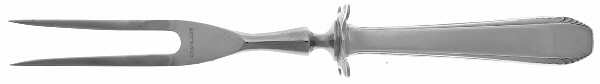 Cascade (Sterling, 1933, No Monograms) Small Steak Carving Fork with Stainless Prongs