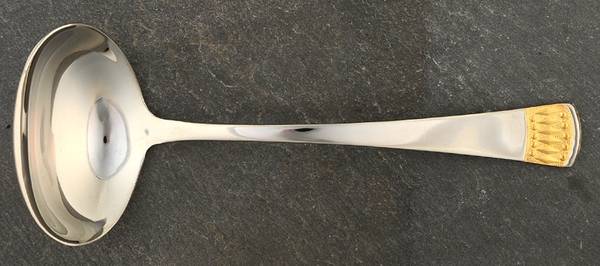 Ceremony-Gold Accent (Stainless) Solid Gravy Ladle by Towle Silver