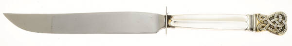 Celtic Weave Gold (Sterling) Small Steak Carving Knife with Stainless Blade