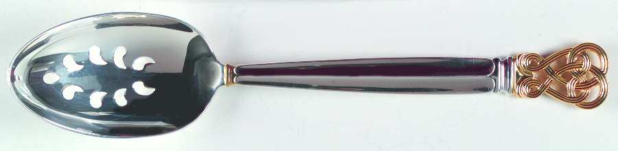 Celtic Weave Gold (Sterling) Pierced Tablespoon (Serving Spoon)