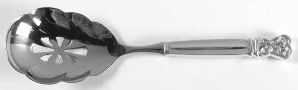Celtic Weave Gold (Sterling) Pierced Serving Spoon with Stainless Bowl