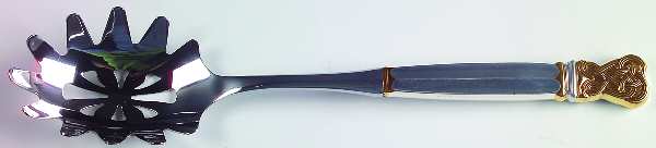 Celtic Weave Gold (Sterling) Pasta Server with Stainless Bowl