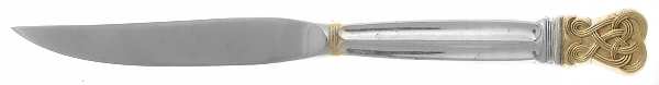 Celtic Weave Gold (Sterling) Individual Steak Knife Hollow Handle