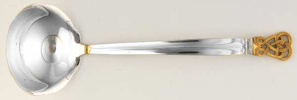 Celtic Weave Gold (Sterling) Solid Piece Cream Ladle