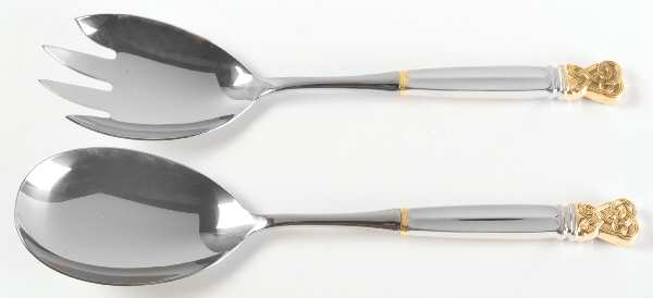 Celtic Weave Gold (Sterling) 2 Pc Salad Set with Stainless Bowl