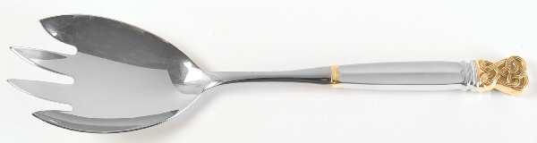 Celtic Weave Gold (Sterling) Salad Serving Fork with Stainless Prongs