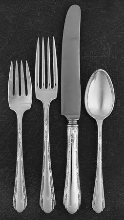 Chased Diana (Sterling, 1928, No Monos) 32  Piece Estate Set