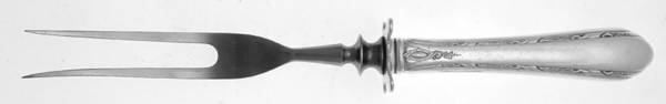 Chased Diana (Sterling, 1928, No Monos) Small Carving Fork W/Sterling Guard