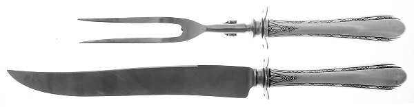 Chased Diana (Sterling, 1928, No Monos) (2 Pc)Carving Set-Lg Stnbl/Roast w/Sterling Guard