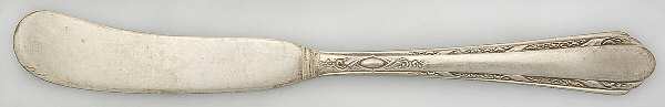 Chased Diana (Sterling, 1928, No Monos) Flat Handle Butter Spreader