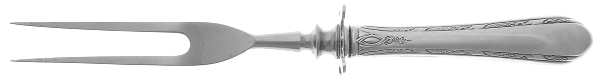 Chased Diana (Sterling, 1928, No Monos) Small Steak Carving Fork with Stainless Prongs