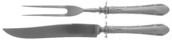 Chased Diana (Sterling, 1928, No Monos) Small Stainless Blade 2-Piece Steak Carving Set