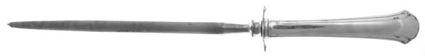 Chippendale (Sterling, 1937) Large Knife Sharpener-Steel Rod w/Sterling Guard