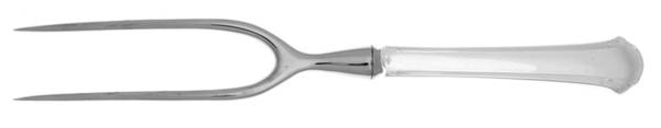 Chippendale (Sterling, 1937) Lg Carving Roast Fork Stnl Prong w/Sterling Guard