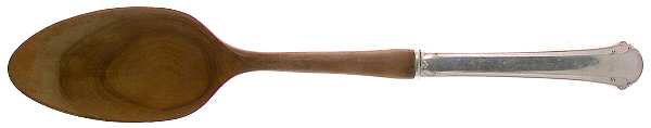 Chippendale (Sterling, 1937) Salad Serving Spoon with Wooden Bowl