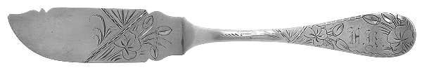 Clover (Sterling, 1887) Flat Handle Bright Cut Master Butter