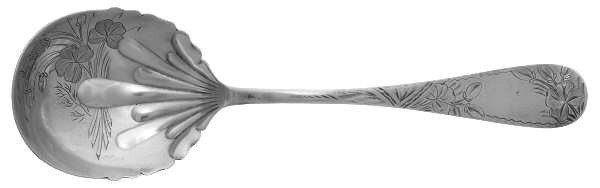 Clover (Sterling, 1887) Large Bright Cut Jelly Spoon