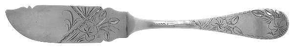 Clover (Sterling, 1887) Flat Handle Bright Cut Master Butter