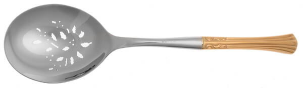 Classic Plume Gold (Electroplate, 1988) Holiday Casserole Spoon-Stainless Bowl HC