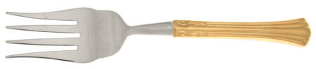 Classic Plume Gold (Electroplate, 1988) Cold Meat Fork Large, Stainless Tines HC