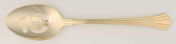 Classic Plume Gold (Electroplate, 1988) Pierced Tablespoon (Serving Spoon)