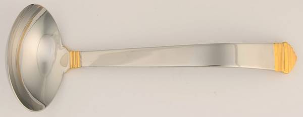 Colonnade-Gold Accent (Stainless) Solid Gravy Ladle by Towle Silver
