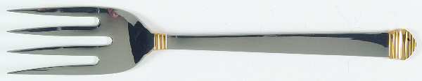 Colonnade-Gold Accent (Stainless) Large Solid Cold Meat Serving Fork by Towle Silver