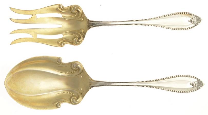 Cordova (Sterling, 1902, No Monograms) (2 Pc) Solid Salad Set