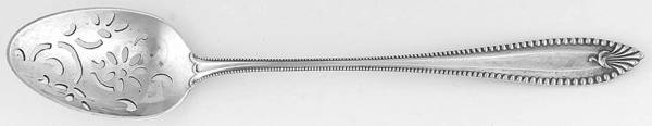 Cordova (Sterling, 1902, No Monograms) Pierced Bowl Short Handle Olive Spoon
