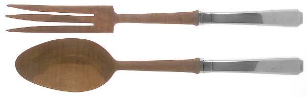 Craftsman (Sterling, 1932) Wooden Bowl 2-Piece Salad Set