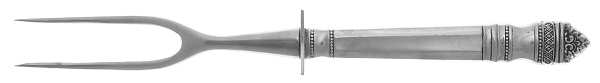 Danish Baroque (Sterling, 1970) Small Carving Fork W/Sterling Guard