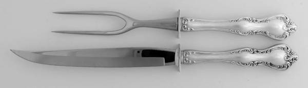 Debussy (Sterling, 1959) 2 Piece Small Carving Set W/ Sterling Guard