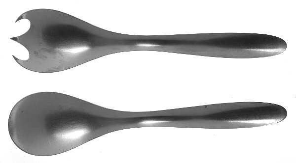 Design 9 (Stainless) (2 Pc) Solid Salad Set