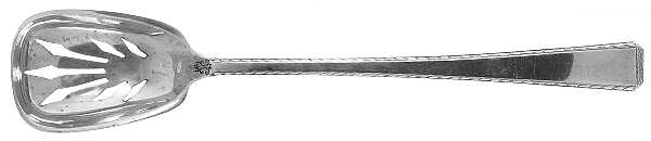 Drury Lane (Sterling, 1939, No Monograms) Pierced Bowl Short Handle Olive Spoon