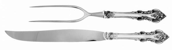 El Grandee (Sterling, 1964) Carving Set-2pc/Lg-Stnbl/Roast W/Sterling Guard