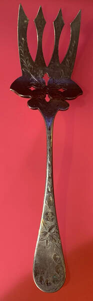 Engraved (Silverplate, 1905) Large Solid Bright Fish Serving Fork