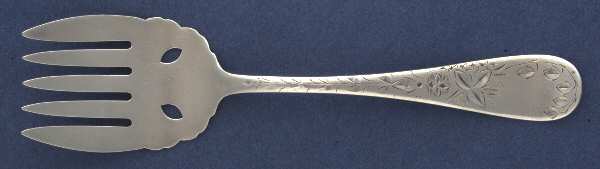 Engraved (Silverplate, 1905) Large Solid Tined Sardine Serving Fork
