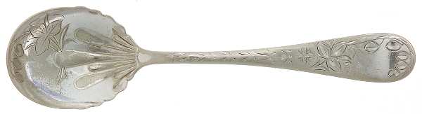 Engraved (Silverplate, 1905) Bright Cut Bowl Sugar Spoon