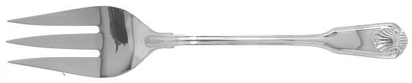 English Shell (Silverplate, 1988) Large Solid Cold Meat Serving Fork